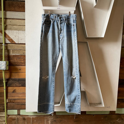90’s Levi’s Thrashed 501 - 30” x 30.5”