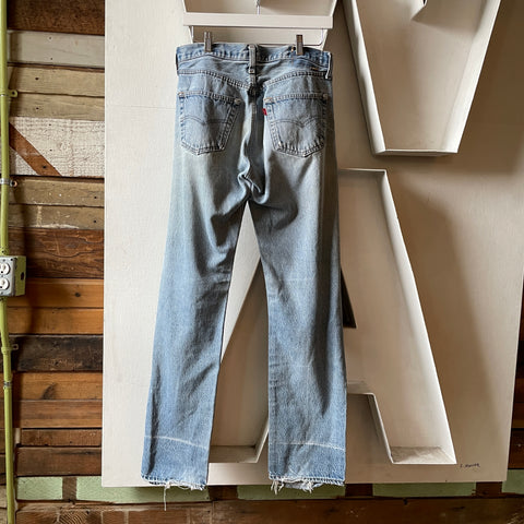 90’s Levi’s Thrashed 501 - 30” x 30.5”