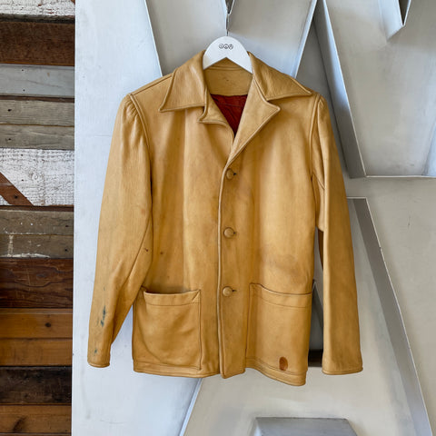 60’s Satin Lined Buckskin Jacket - Medium
