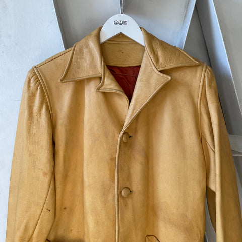 60’s Satin Lined Buckskin Jacket - Medium