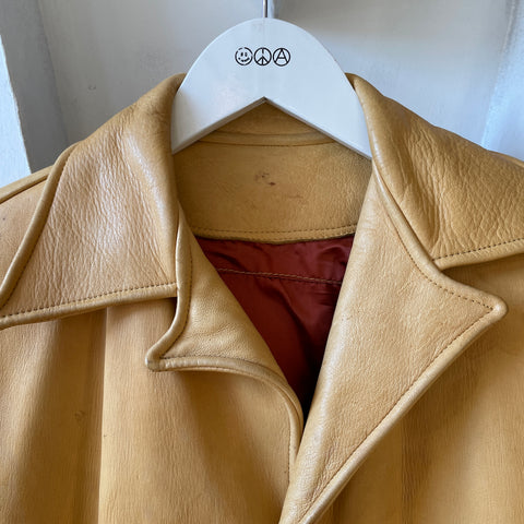 60’s Satin Lined Buckskin Jacket - Medium