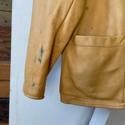60’s Satin Lined Buckskin Jacket - Medium