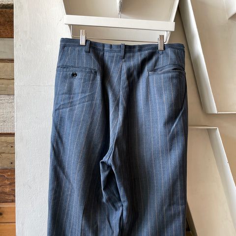 40’s Wool Striped Trousers - 32" x 28"