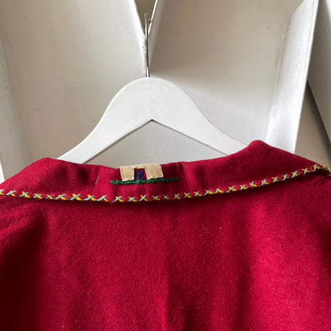 60's Embellished Wool Souvenir Jacket - Large