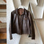40’s Brown Leather Zip-Up Jacket - Medium