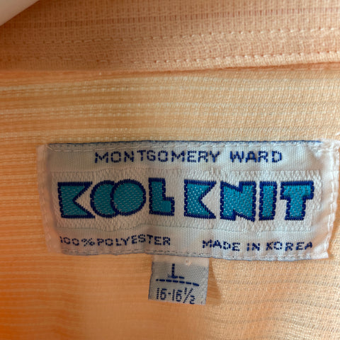 80’s Montgomery Ward Peach Kool Knit Button Up - XL