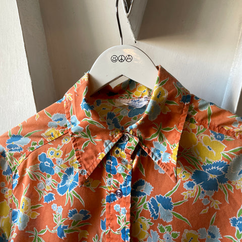 70’s Floral Button Down Shirt - Small