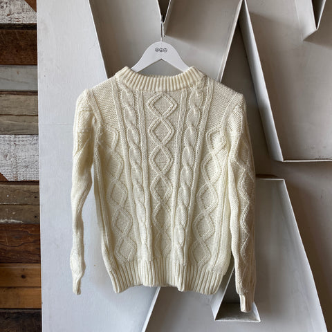 70's Cable Knit Sweater - Medium