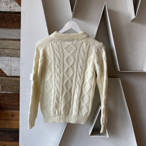 70's Cable Knit Sweater - Medium