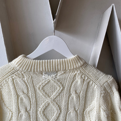 70's Cable Knit Sweater - Medium