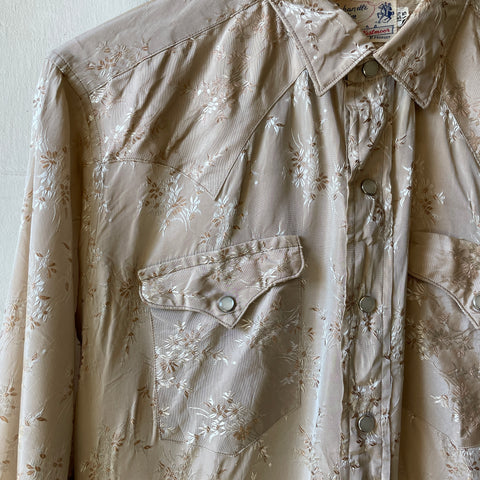 50’s Embroidered Rayon Snap Front Western Shirt - Medium