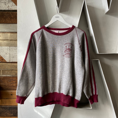 70's University Of Victoria Raglan Crew - Large