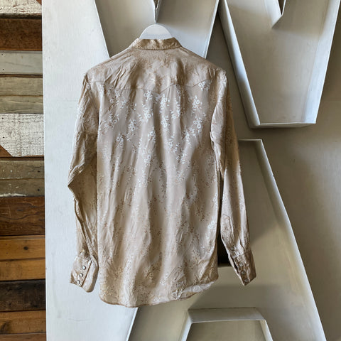 50’s Embroidered Rayon Snap Front Western Shirt - Medium