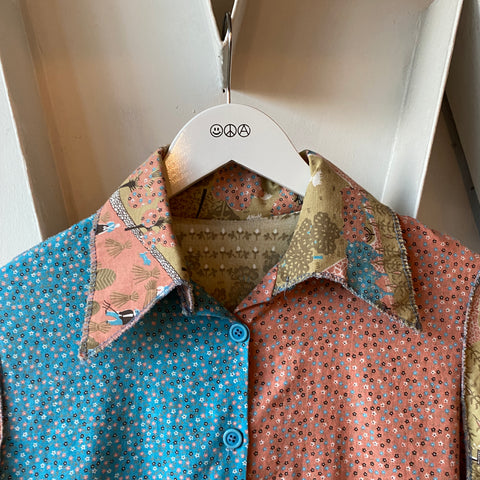 70's Crazy Patchwork Shirt - Small