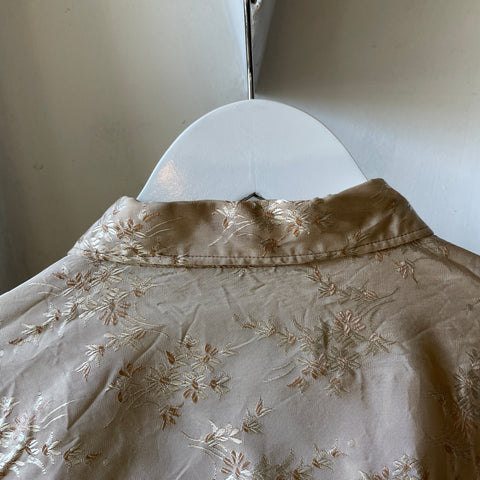 50’s Embroidered Rayon Snap Front Western Shirt - Medium