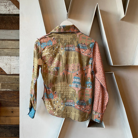 70's Crazy Patchwork Shirt - Small