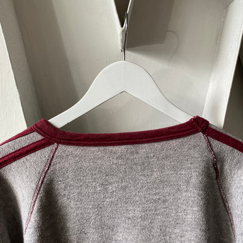 70's University Of Victoria Raglan Crew - Large