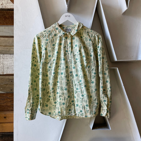 50’s Villager Plant Print Button Up - XS