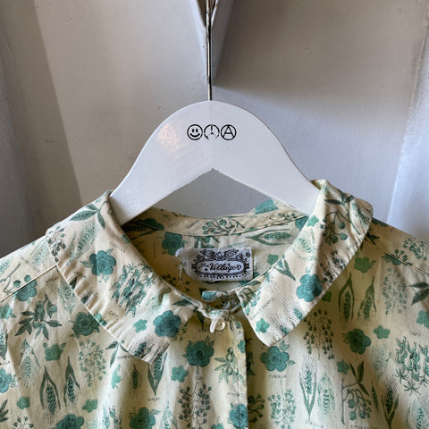 50’s Villager Plant Print Button Up - XS