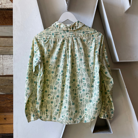 50’s Villager Plant Print Button Up - XS