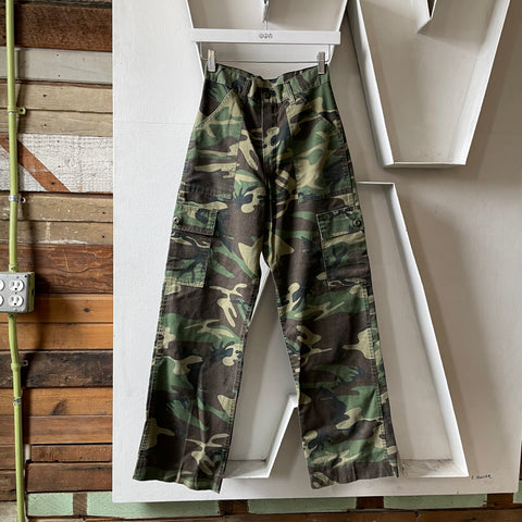 70’s Military Camo Fatigue Pants - 24” x 29”