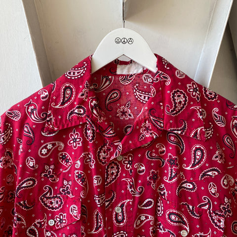 70's Paisley Button-Snap - Large
