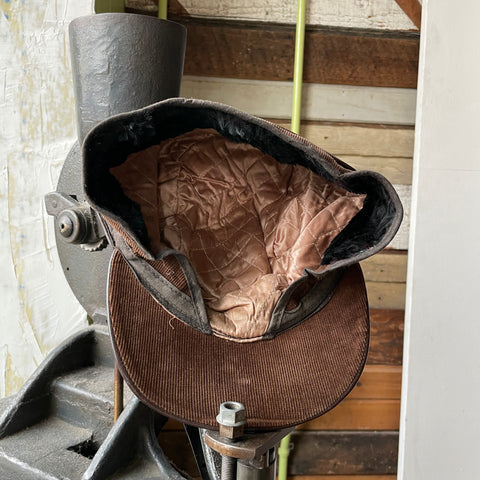 60’s Lined Leather Cap - Small