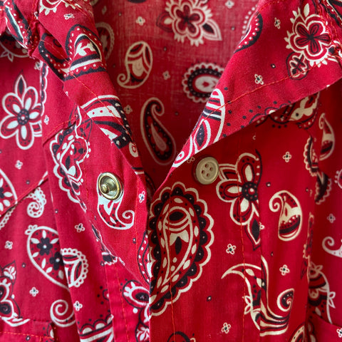 70's Paisley Button-Snap - Large