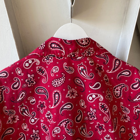70's Paisley Button-Snap - Large