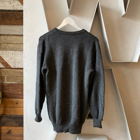 50's Wool Henley Sweater - XL