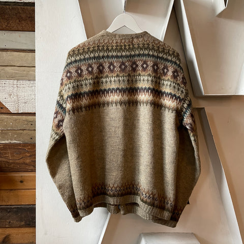 70’s Patterned Mohair Sweater - Large