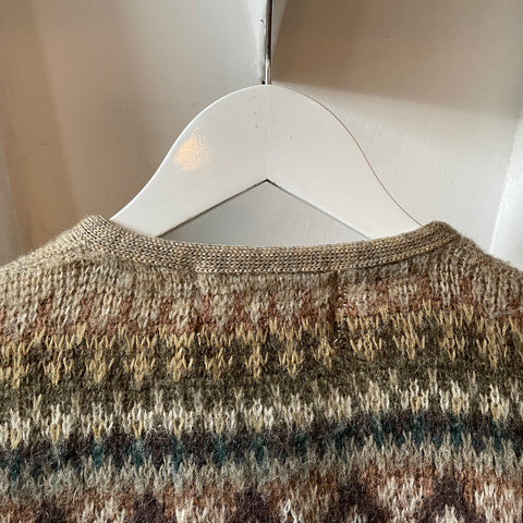 70’s Patterned Mohair Sweater - Large