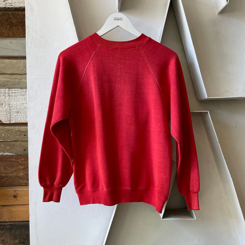 70’s Faded Red Crewneck Sweatshirt - Small