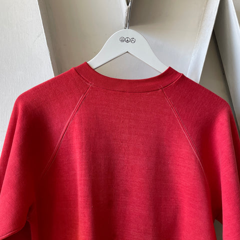 70’s Faded Red Crewneck Sweatshirt - Small
