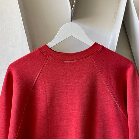 70’s Faded Red Crewneck Sweatshirt - Small