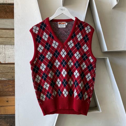 80’s Argyle Sweater Vest - Medium
