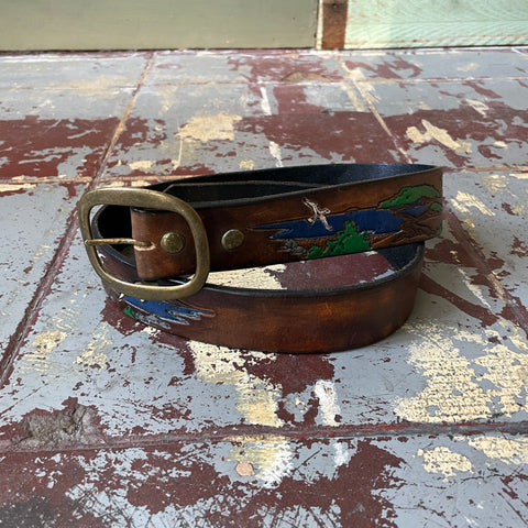 60’s Tooled Belt - Size 32"