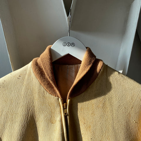 50’s Satin Lined Buckskin Bomber - Medium