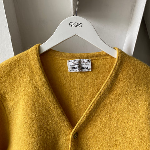 70's Yellow Cardigan - Medium