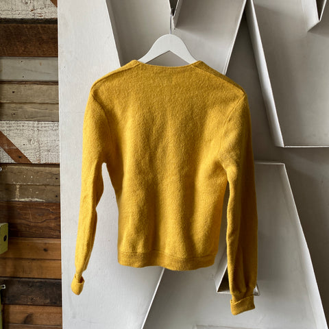 70's Yellow Cardigan - Medium