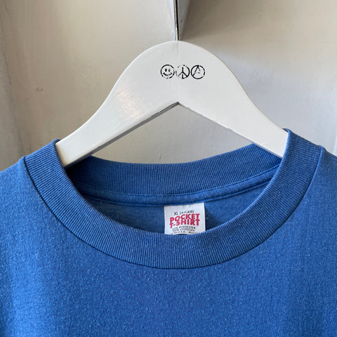 80’s Faded Blue Pocket Tee - Medium