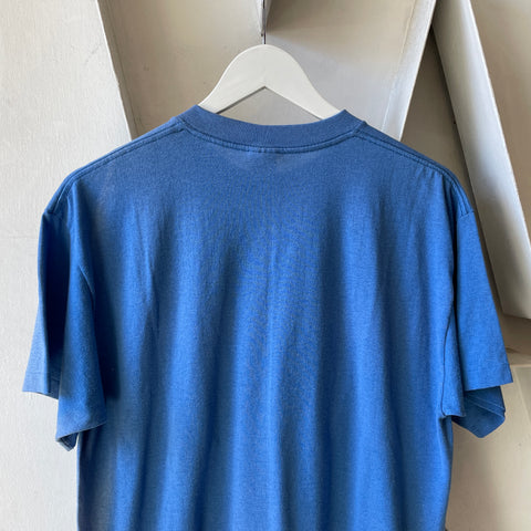 80’s Faded Blue Pocket Tee - Medium