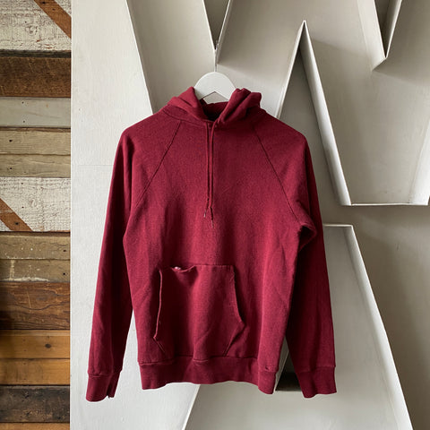 70's Burgundy Hoodie - Medium