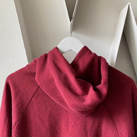 70's Burgundy Hoodie - Medium