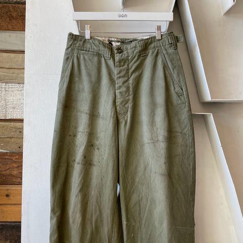 WW2 M-43 Cotton OD Field Trousers - 27”-29” x 33”