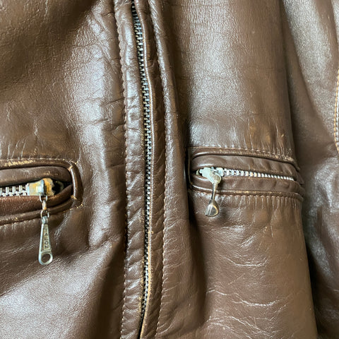 70's Brooks Leather Jacket - Large