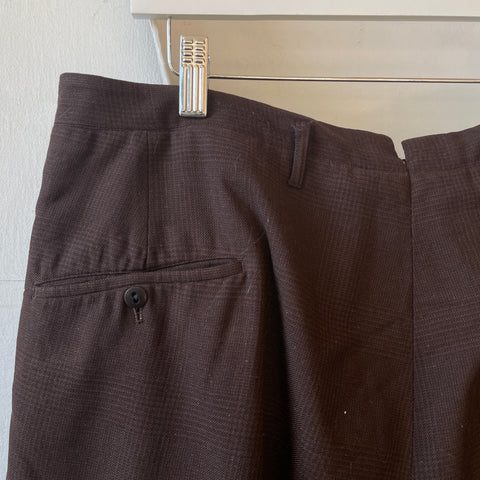 50’s Pleated Checked Trousers - 34” x 29”