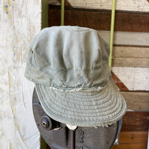 WW2 USMC HBT Cap - Large