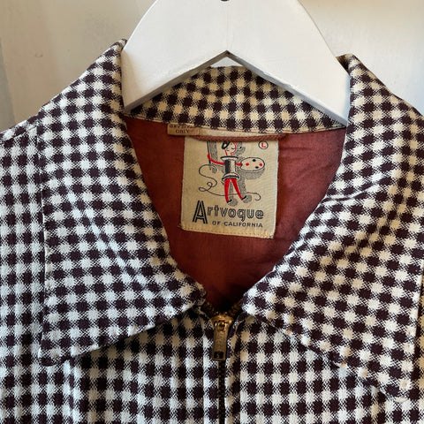 50’s Houndstooth Gabardine Ricky Jacket - Large