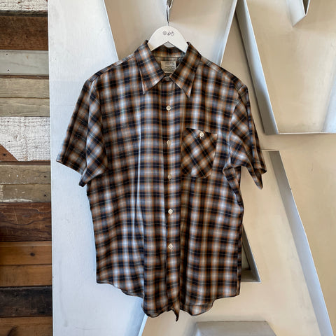60’s Shadowplaid Short Sleeve Button Up - Large